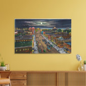 Algemeen Uitzicht van Surf Avenue te Night Canvas Afdruk (Insitu (Woonkamer))