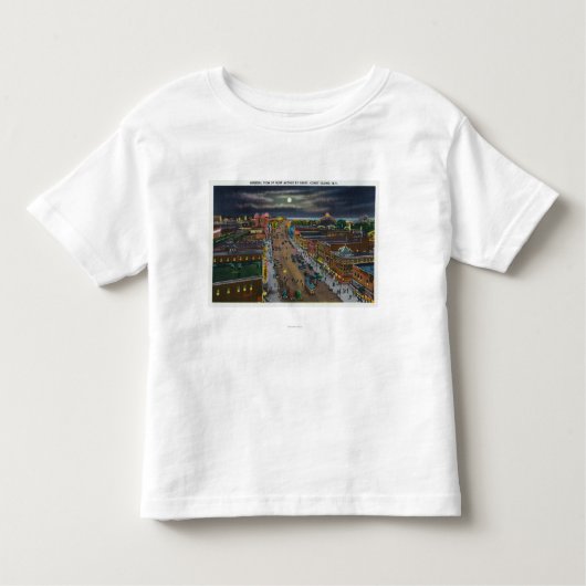 Algemeen Uitzicht van Surf Avenue te Night Kinder Shirts (Voorkant)