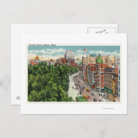 Algemeen Uitzicht van Tremont Street Briefkaart (Voorkant / Achterkant)