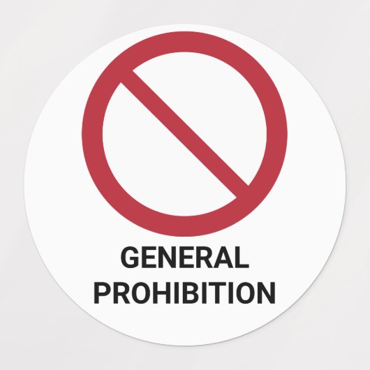Algemeen Verbod, Set van 30 Verbod Labels (Design 1)