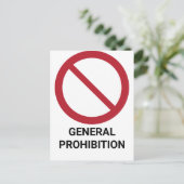 Algemeen verbod, verbodsteken briefkaart (Staand voorkant)