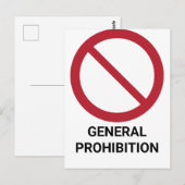 Algemeen verbod, verbodsteken briefkaart (Voorkant / Achterkant)