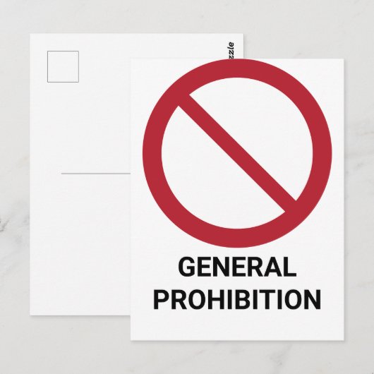 Algemeen verbod, verbodsteken briefkaart (Voorkant / Achterkant)