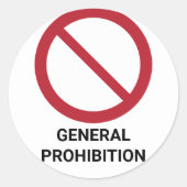 Algemeen verbod, verbodsteken ronde sticker (Voorkant)