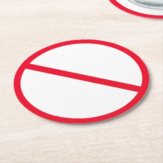 Algemeen verbodsteken | Aangepaste ronde Onderzett Ronde Kartonnen Onderzetter (Gebogen)