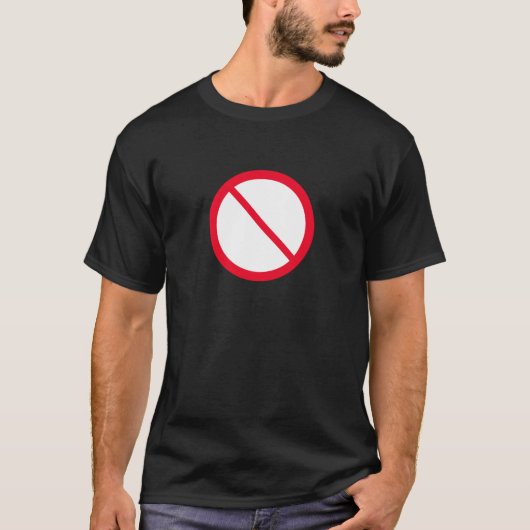 Algemeen verbodsteken | Basic donker T-shirt (Voorkant)