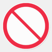 Algemeen verbodsteken | Klassieke ronde Stickers (Voorkant)