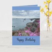 Algemeen Verjaardag Wenskaart met Ocean Scene Kaart (Gele Bloem)