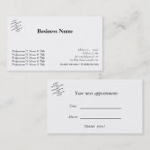 Algemeen visitekaartje afsprakenkaartje (Voorkant / Achterkant)