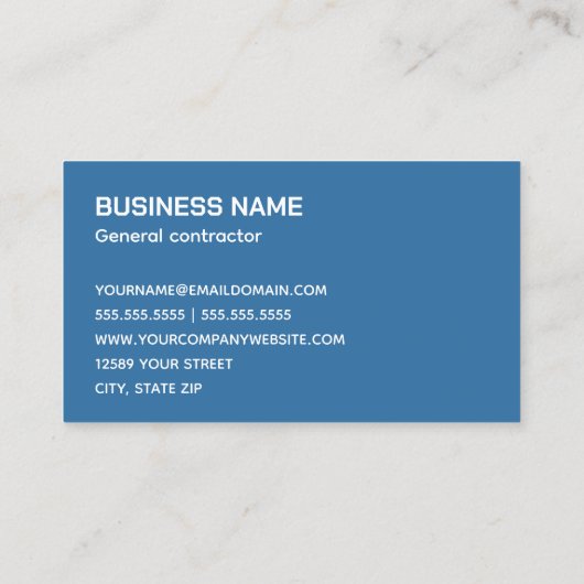 Algemeen Visitekaartje contractant Contactkaartje (Achterkant)