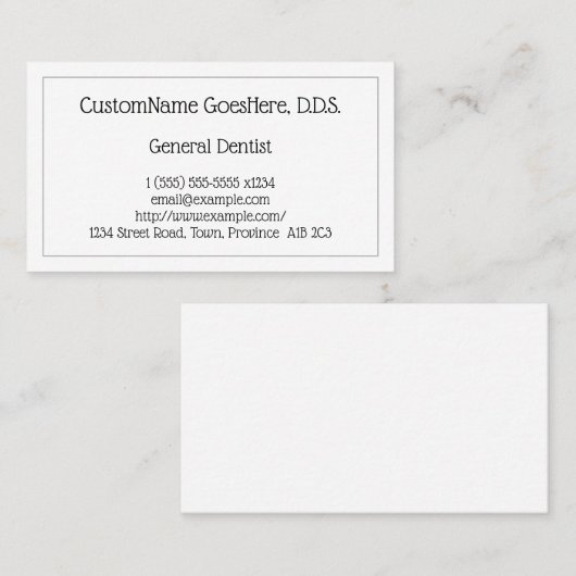 Algemeen Visitekaartje met lage sleutels (Voorkant / Achterkant)