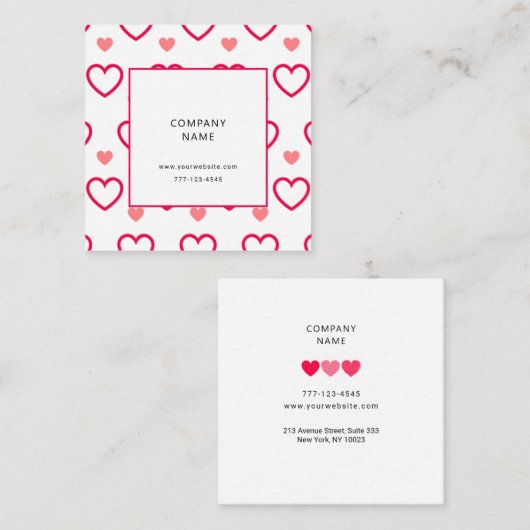 Algemeen visitekaartje met liefdeshart. (Voorkant / Achterkant)