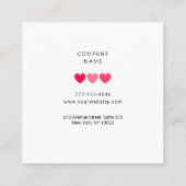 Algemeen visitekaartje met liefdeshart. (Achterkant)