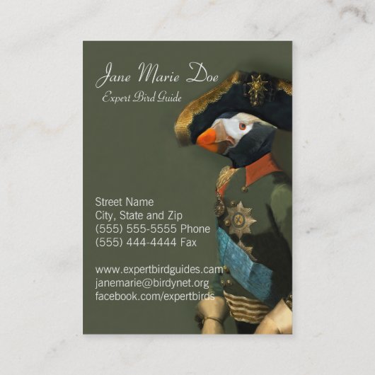 Algemeen - Vogelgids met bubbels Visitekaartje (Achterkant)