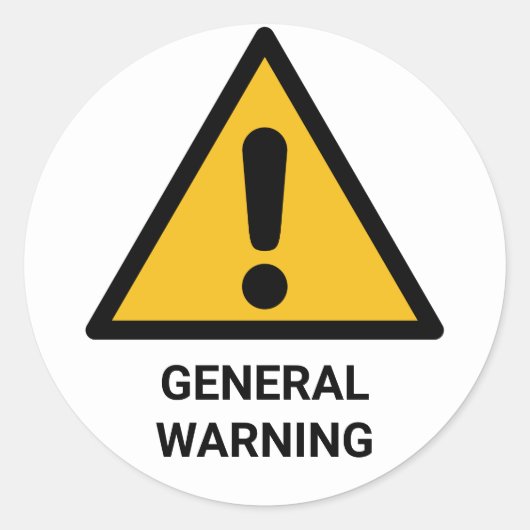 Algemeen waarschuwingsetiket, gevarenaanduiding ronde sticker (Voorkant)