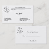 algemeen wit visitekaartje afsprakenkaartje (Voorkant / Achterkant)