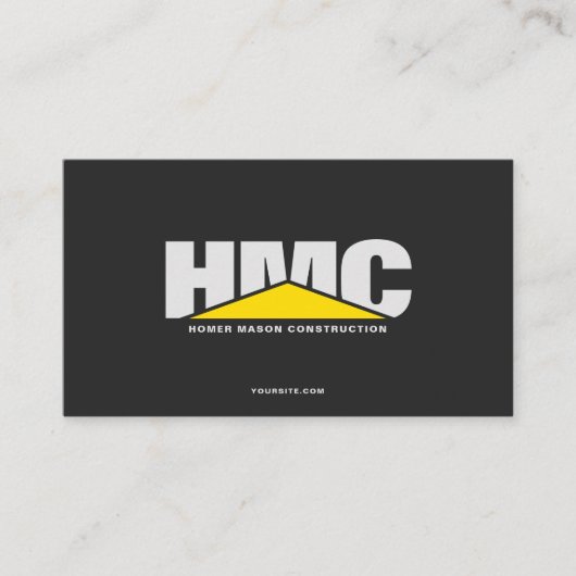 Algemene aannemer bouw gele driehoek visitekaartje (Voorkant)