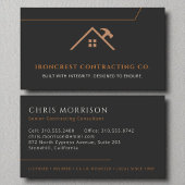 Algemene aannemer bouw zwart koper visitekaartje