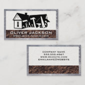 Algemene aannemer gereedschap | Bouwontwikkelaar Visitekaartje (Voorkant / Achterkant)