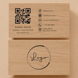 Algemene Aannemer Houten Professioneel QR Code Visitekaartje