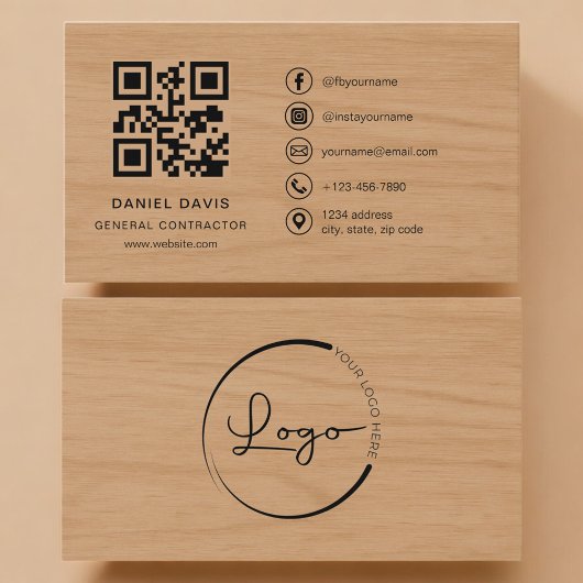 Algemene Aannemer Houten Professioneel QR Code Visitekaartje