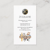 Algemene Aannemer - Huis met Gereedschap erop Visitekaartje (Achterkant)