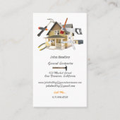 Algemene Aannemer - Huis met Gereedschap erop Visitekaartje (Voorkant)