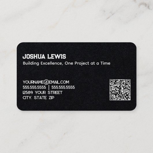 Algemene aannemer QR Visitekaartje (Achterkant)