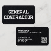 Algemene aannemer QR Visitekaartje (Voorkant / Achterkant)