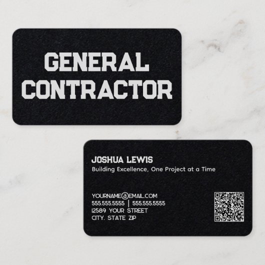 Algemene aannemer QR Visitekaartje (Voorkant / Achterkant)