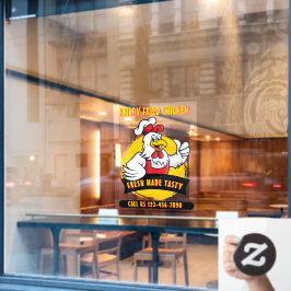 Algemene Aanpasbare Gebakken Kip Voorzijde Raamsticker