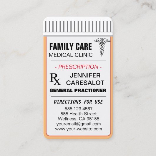 ALGEMENE ARTS Afspraak Herinnering Visitekaartje (Voorkant)