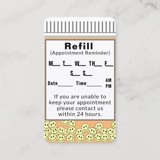 ALGEMENE ARTS Afspraak Herinnering Visitekaartje (Achterkant)