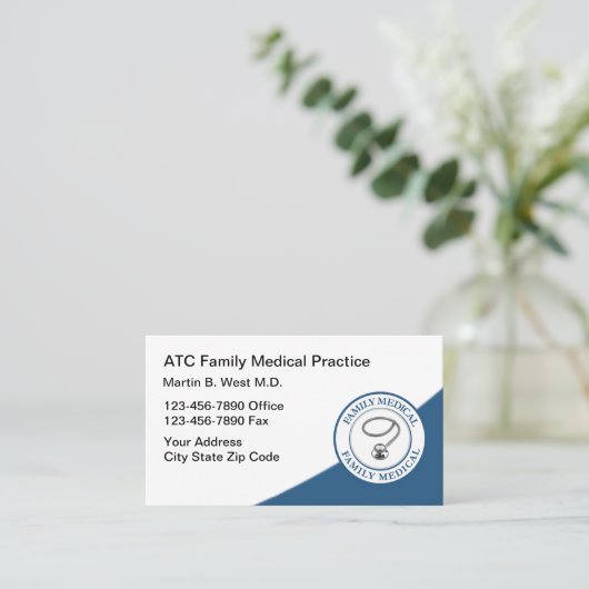 Algemene artsenpraktijk visitekaartje (Staand voorkant)