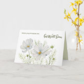 Algemene Beterschap Wit Cosmos Kaart (Gele Bloem)