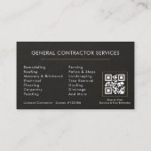 Algemene Bouw Leisteen Zwart QR-code Visitekaartje (Achterkant)