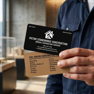 Algemene Bouw & Verbouwing Modern Zwart Tan Visitekaartje
