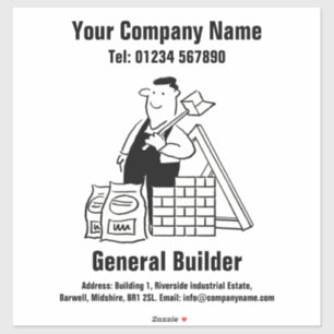 Algemene Bouwer Advertentie & Promotie Sticker