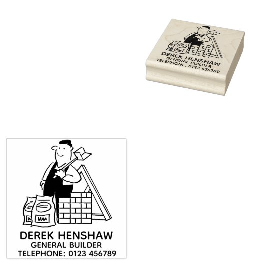 Algemene Bouwer Afbeeldingen met Bouwmaterialen Rubberstempel (Gestempeld)