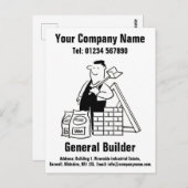 Algemene bouwer Cartoon om te personaliseren Briefkaart (Voorkant / Achterkant)