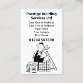 Algemene bouwer, huisreparaties en huisuitbreiding visitekaartje (Achterkant)