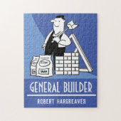 Algemene Bouwer met Bouwmaterialen. Legpuzzel (Verticaal)