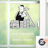 Algemene Bouwer met Bouwmaterialen Raamsticker (Huis)