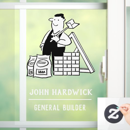 Algemene Bouwer met Bouwmaterialen Raamsticker (Huis)
