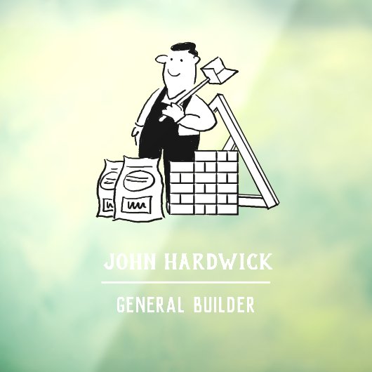 Algemene Bouwer met Bouwmaterialen Raamsticker (Vel 3)