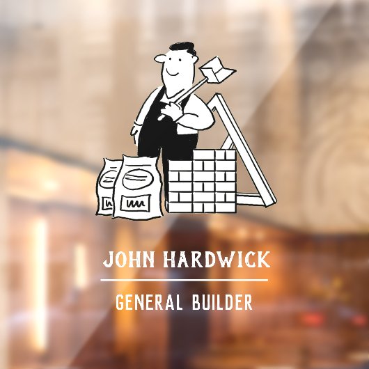 Algemene Bouwer met Bouwmaterialen Raamsticker (Vel 2)