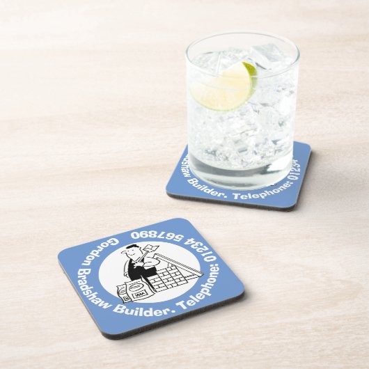 Algemene Bouwer met de Materialen van de Bouw. Bier Onderzetter (Rechterzijde)