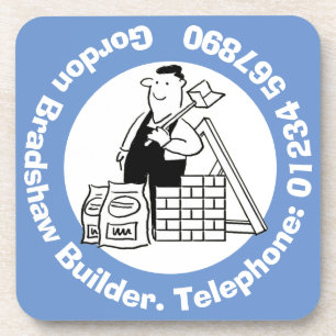 Algemene Bouwer met de Materialen van de Bouw. Bier Onderzetter