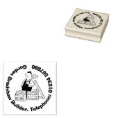 Algemene Bouwer met de Materialen van de Bouw. Rubberstempel (Gestempeld)