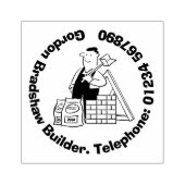 Algemene Bouwer met de Materialen van de Bouw. Rubberstempel (Afrduk)